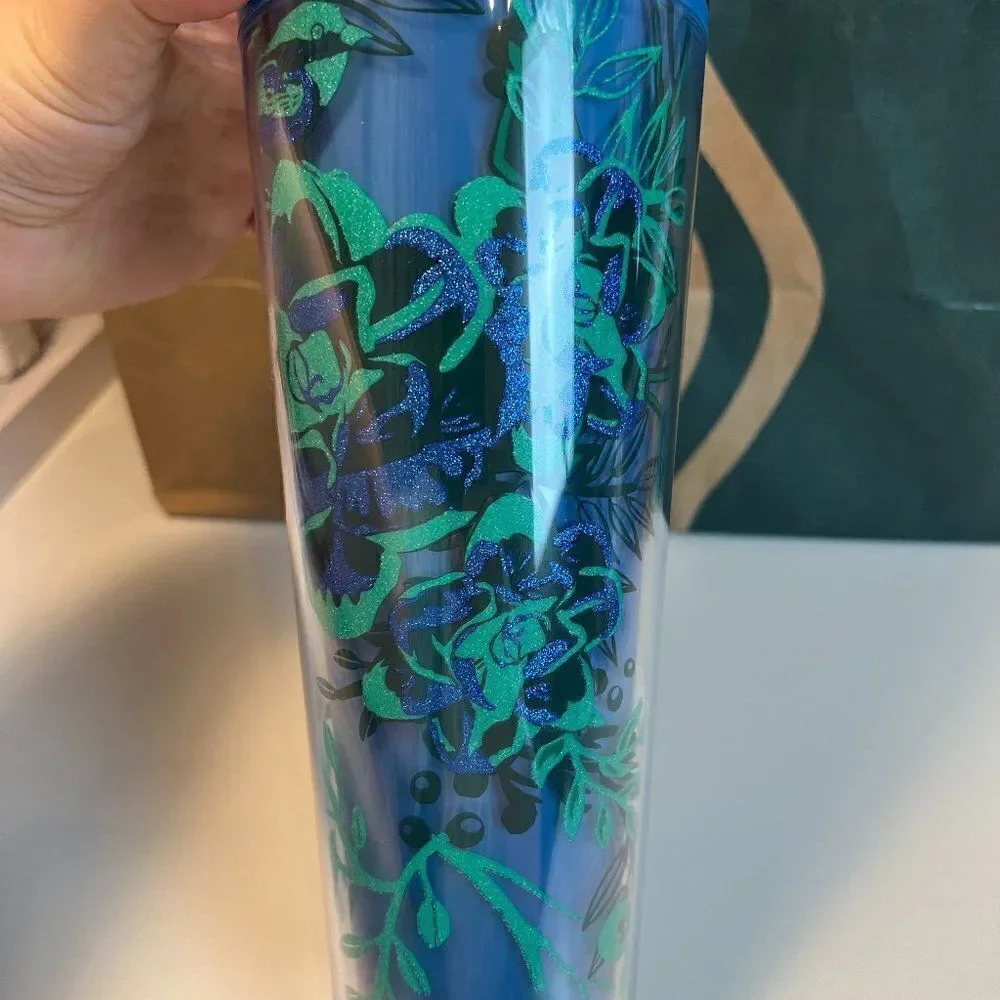 Starbucks 2022 Venti Tumbler Holiday Color-change cup Floral 24 oz/710 ml NWT